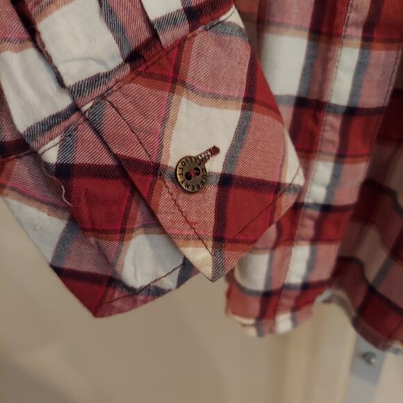 Current Elliot Button Up Plaid Shirt Size 1 Small Cropped Long Sleeve - Picture 4 of 8